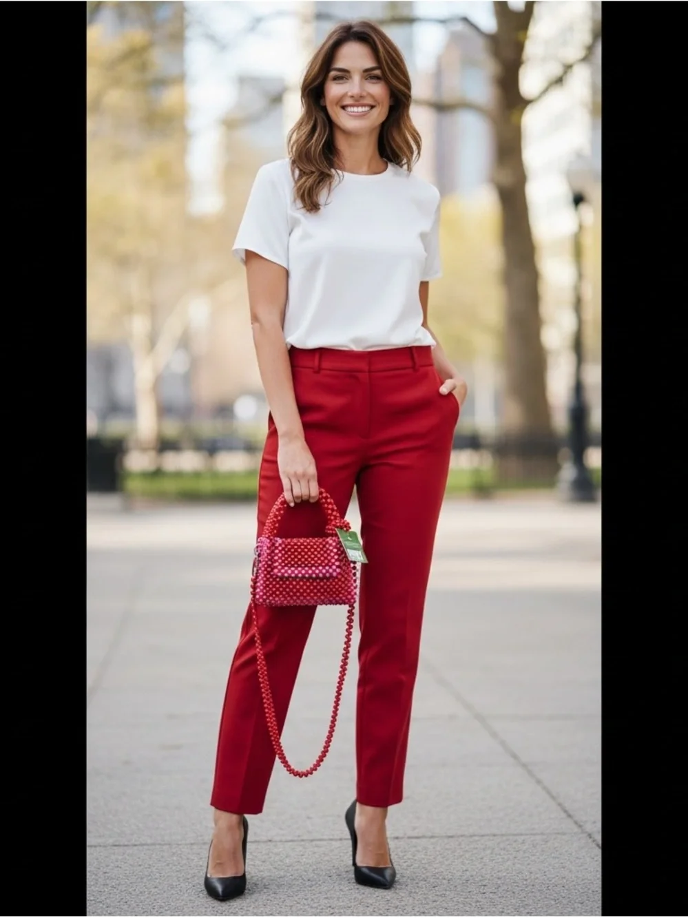 NWT Kate Spade x Target Beaded Crossbody Red and Pink Colorblock Mini Purse - Picture 6 of 9